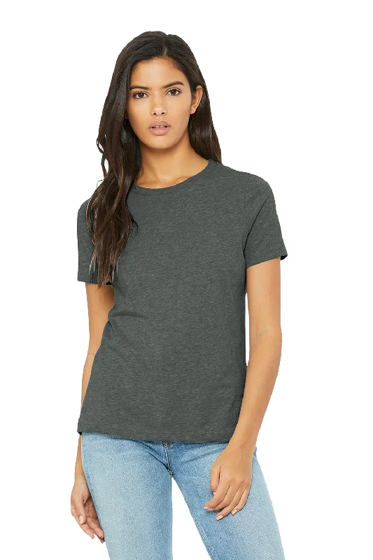 Cable knit women's T - shirt with a cable - textured pocketBella + Canvas Womens CVC Short Sleeve Crewneck T-Shirt - Heather Deep Grey Cable knit women's T - shirt with a cable - textured pocketBella + Canvas Womens CVC Short Sleeve Crewneck T-Shirt - Heather Deep Grey