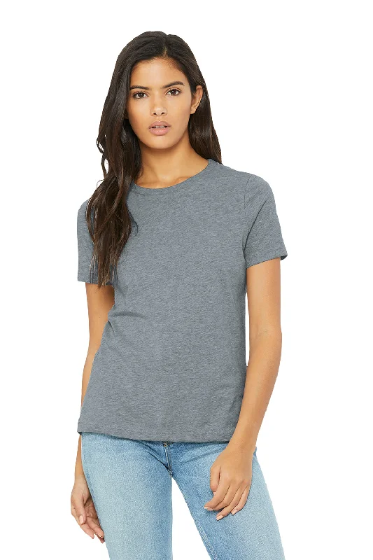 Women's T - shirt with a fringed hemBella + Canvas Womens CVC Short Sleeve Crewneck T-Shirt - Heather Grey Women's T - shirt with a fringed hemBella + Canvas Womens CVC Short Sleeve Crewneck T-Shirt - Heather Grey