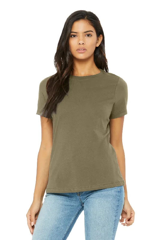 Cable knit women's T - shirt with a beltBella + Canvas Womens Short Sleeve Crewneck T-Shirt - Olive Green Cable knit women's T - shirt with a beltBella + Canvas Womens Short Sleeve Crewneck T-Shirt - Olive Green