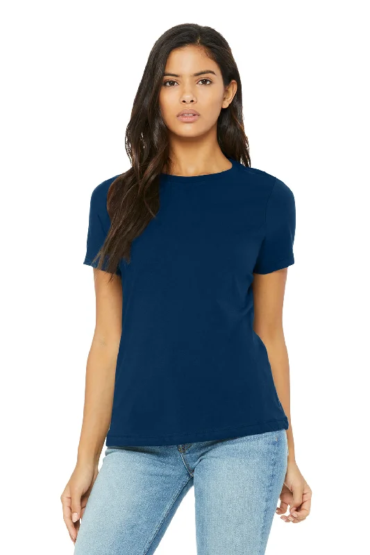 Floral - embroidered women's T - shirtBella + Canvas Womens Short Sleeve Crewneck T-Shirt - Solid Navy Blue Floral - embroidered women's T - shirtBella + Canvas Womens Short Sleeve Crewneck T-Shirt - Solid Navy Blue