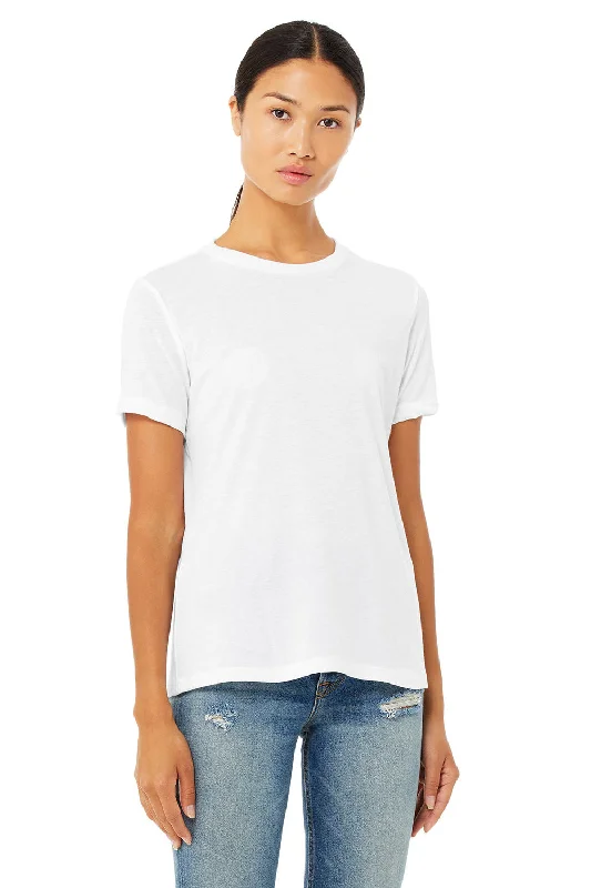 Women's T - shirt with a lace - up backBella + Canvas Womens Short Sleeve Crewneck T-Shirt - Solid White Women's T - shirt with a lace - up backBella + Canvas Womens Short Sleeve Crewneck T-Shirt - Solid White