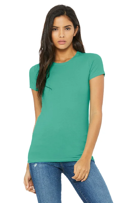 Women's T - shirt with a patchwork designBella + Canvas Womens The Favorite Short Sleeve Crewneck T-Shirt - Teal Green Women's T - shirt with a patchwork designBella + Canvas Womens The Favorite Short Sleeve Crewneck T-Shirt - Teal Green