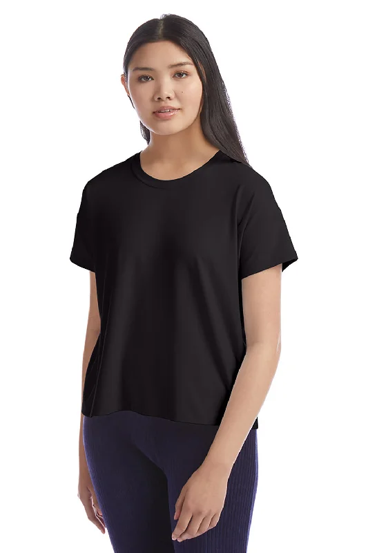 Long - length women's T - shirt to wear as a cover - upChampion Womens Sport Soft Touch Short Sleeve Crewneck T-Shirt - Black Long - length women's T - shirt to wear as a cover - upChampion Womens Sport Soft Touch Short Sleeve Crewneck T-Shirt - Black