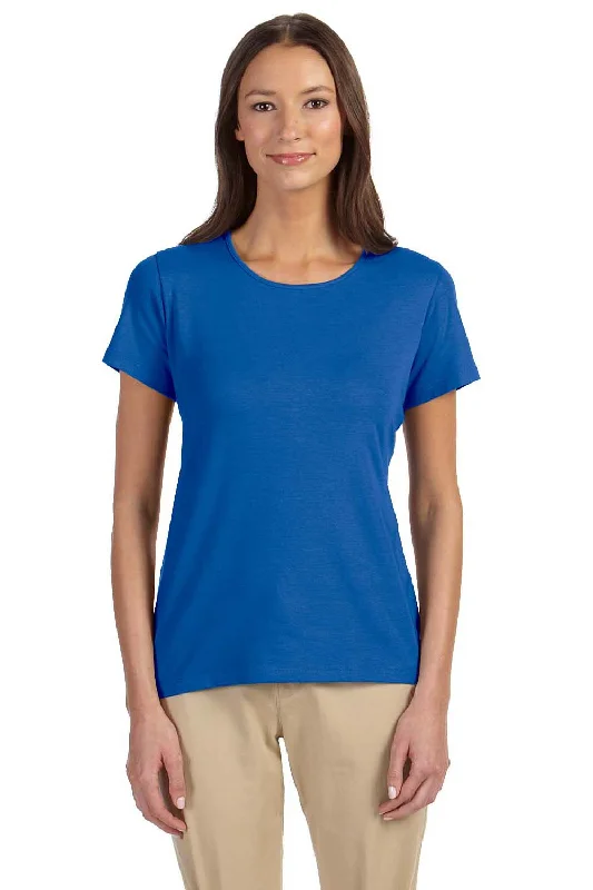 Button - up women's T - shirt in a pastel colorDevon & Jones Womens Perfect Fit Short Sleeve Crewneck T-Shirt - French Blue Button - up women's T - shirt in a pastel colorDevon & Jones Womens Perfect Fit Short Sleeve Crewneck T-Shirt - French Blue