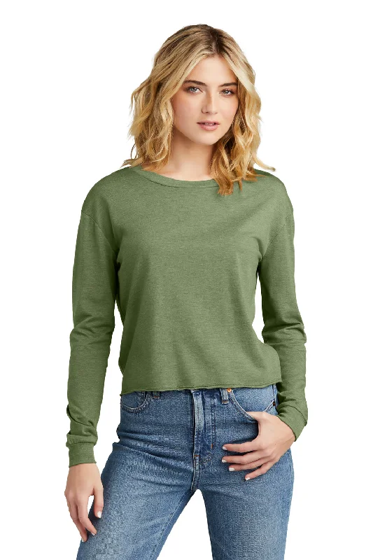 Women's T - shirt with a high - low hemDistrict Womens Perfect Tri Midi Long Sleeve Crewneck T-Shirt - Military Green Frost Women's T - shirt with a high - low hemDistrict Womens Perfect Tri Midi Long Sleeve Crewneck T-Shirt - Military Green Frost