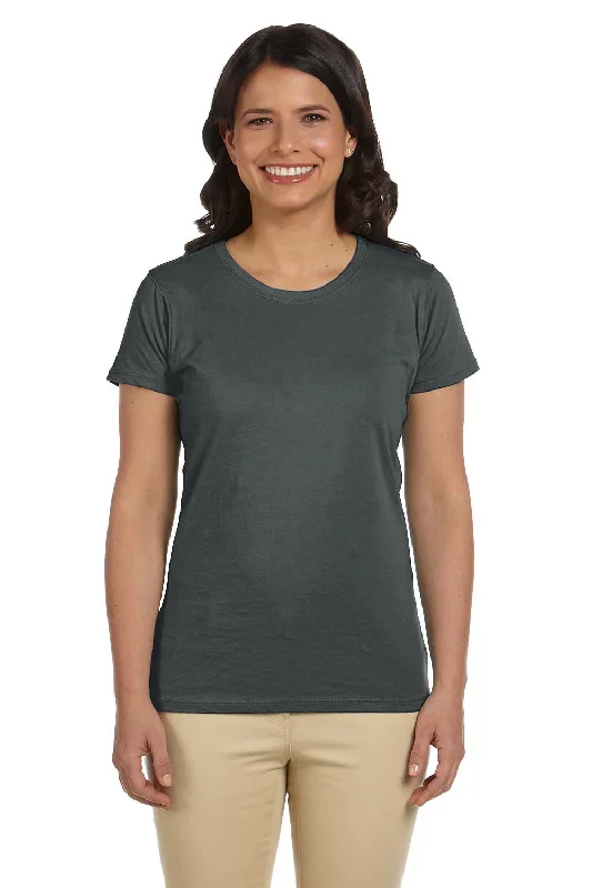 Chunky ribbed women's T - shirt for a textured lookEconscious Womens Heather Sueded Short Sleeve Crewneck T-Shirt - Charcoal Grey Chunky ribbed women's T - shirt for a textured lookEconscious Womens Heather Sueded Short Sleeve Crewneck T-Shirt - Charcoal Grey
