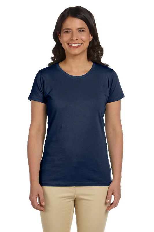Women's wrap - style T - shirt for a customizable fitEconscious Womens Heather Sueded Short Sleeve Crewneck T-Shirt - Navy Blue Women's wrap - style T - shirt for a customizable fitEconscious Womens Heather Sueded Short Sleeve Crewneck T-Shirt - Navy Blue