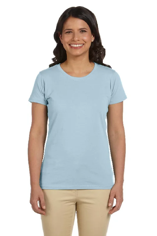 Women's oversized tunic T - shirt for a relaxed fitEconscious Womens Heather Sueded Short Sleeve Crewneck T-Shirt - Sky Blue Women's oversized tunic T - shirt for a relaxed fitEconscious Womens Heather Sueded Short Sleeve Crewneck T-Shirt - Sky Blue