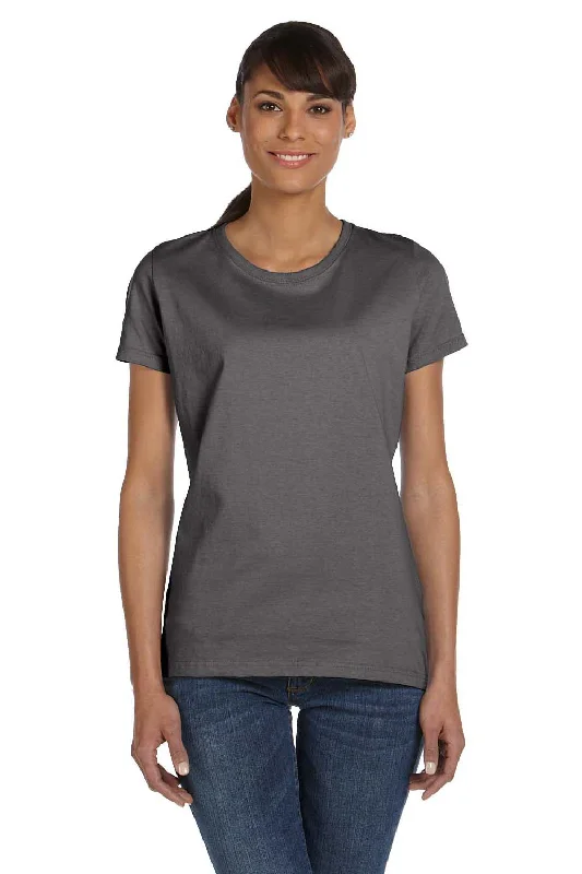 Women's lace - trimmed T - shirt for a delicate lookFruit Of The Loom Womens HD Jersey Short Sleeve Crewneck T-Shirt - Charcoal Grey Women's lace - trimmed T - shirt for a delicate lookFruit Of The Loom Womens HD Jersey Short Sleeve Crewneck T-Shirt - Charcoal Grey