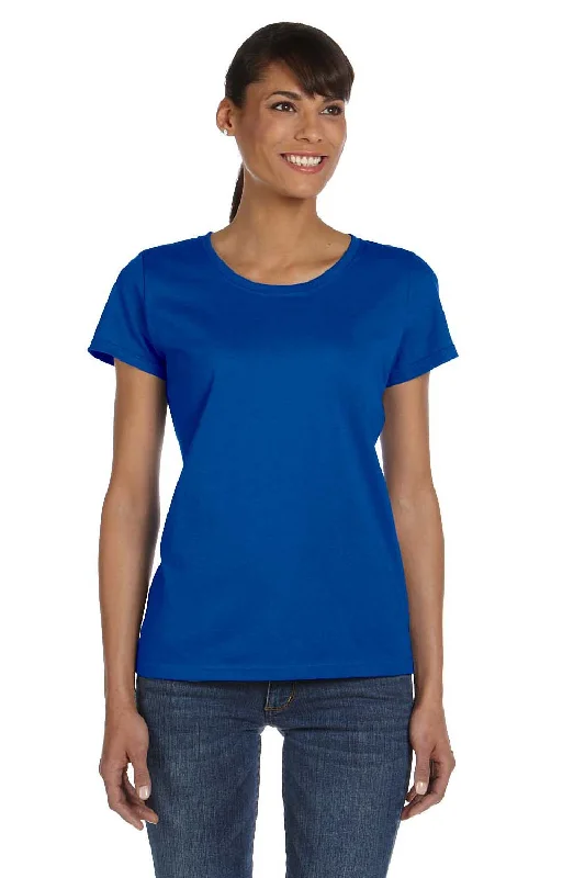 Striped women's T - shirt in bright colorsFruit Of The Loom Womens HD Jersey Short Sleeve Crewneck T-Shirt - Royal Blue Striped women's T - shirt in bright colorsFruit Of The Loom Womens HD Jersey Short Sleeve Crewneck T-Shirt - Royal Blue