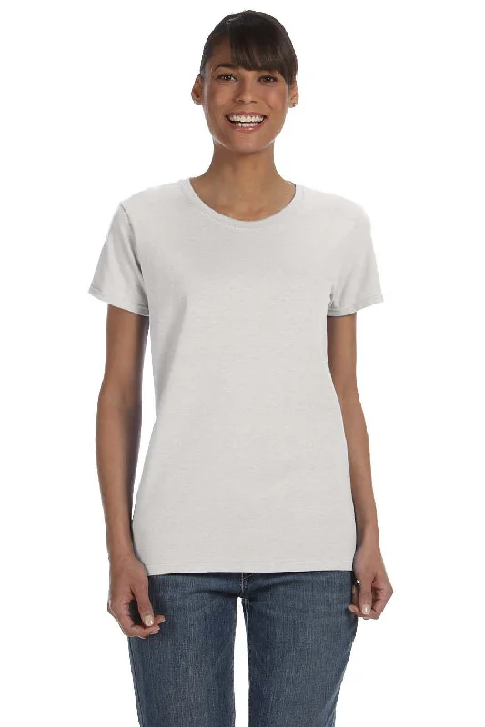 Women's T - shirt with a metallic - colored yarn and a ribbed textureGildan Womens Short Sleeve Crewneck T-Shirt - Ash Grey - Closeout
