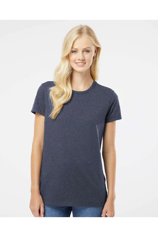 Women's T - shirt with a mock - fur collarKastlfel Womens Recycled Soft Short Sleeve Crewneck T-Shirt - Midnight Blue - NEW Women's T - shirt with a mock - fur collarKastlfel Womens Recycled Soft Short Sleeve Crewneck T-Shirt - Midnight Blue - NEW