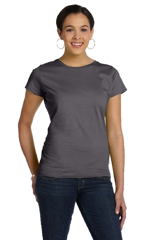 Women's oversized graphic T - shirt with a trendy sloganLAT Womens Fine Jersey Short Sleeve Crewneck T-Shirt - Charcoal Grey Women's oversized graphic T - shirt with a trendy sloganLAT Womens Fine Jersey Short Sleeve Crewneck T-Shirt - Charcoal Grey