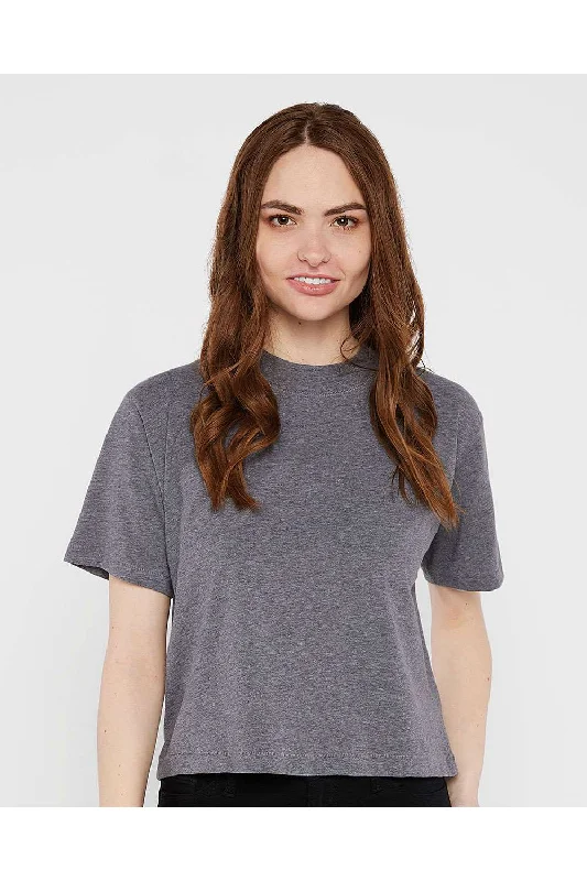 Long - sleeved women's T - shirt with a bell - sleeve designLAT Womens Boxy Short Sleeve Crewneck T-Shirt - Heather Granite Grey - NEW Long - sleeved women's T - shirt with a bell - sleeve designLAT Womens Boxy Short Sleeve Crewneck T-Shirt - Heather Granite Grey - NEW