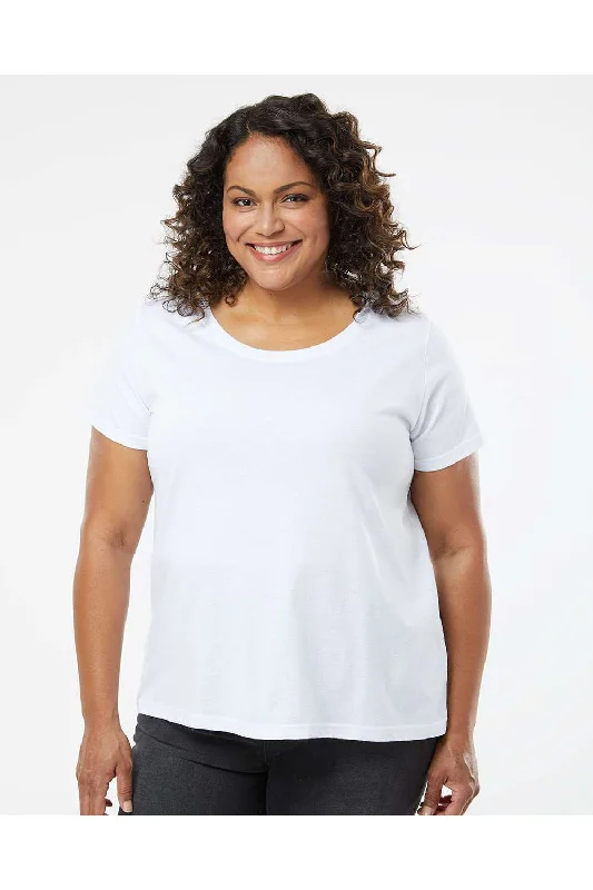 Women's oversized tunic T - shirt for a relaxed fitLAT Womens Curvy Collection Fine Jersey Short Sleeve Crewneck T-Shirt - Blended White - NEW Women's oversized tunic T - shirt for a relaxed fitLAT Womens Curvy Collection Fine Jersey Short Sleeve Crewneck T-Shirt - Blended White - NEW