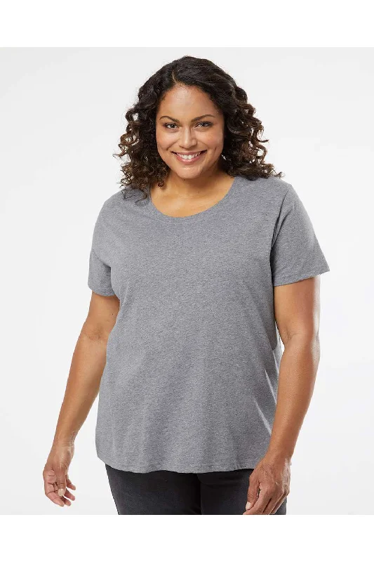 Printed women's T - shirt with animal printsLAT Womens Curvy Collection Fine Jersey Short Sleeve Crewneck T-Shirt - Heather Granite Grey - NEW Printed women's T - shirt with animal printsLAT Womens Curvy Collection Fine Jersey Short Sleeve Crewneck T-Shirt - Heather Granite Grey - NEW