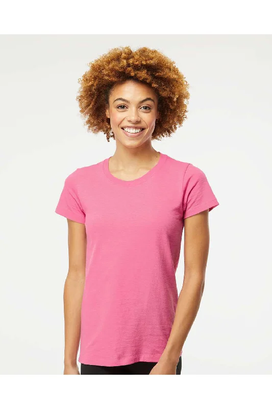 Sequined women's T - shirt for a glamorous occasionM&O Womens Gold Soft Touch Short Sleeve Crewneck T-Shirt - Azalea Pink - NEW Sequined women's T - shirt for a glamorous occasionM&O Womens Gold Soft Touch Short Sleeve Crewneck T-Shirt - Azalea Pink - NEW