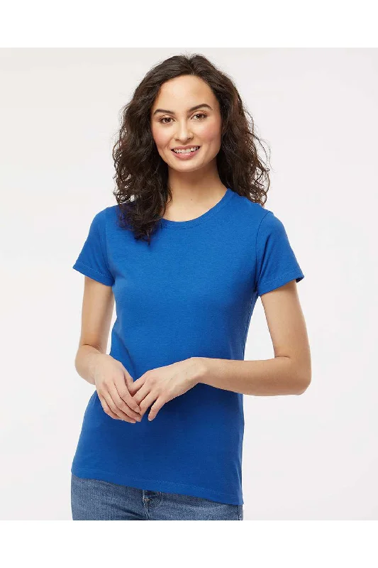 Embroidered women's T - shirt with floral designsM&O Womens Gold Soft Touch Short Sleeve Crewneck T-Shirt - Royal Blue - NEW Embroidered women's T - shirt with floral designsM&O Womens Gold Soft Touch Short Sleeve Crewneck T-Shirt - Royal Blue - NEW