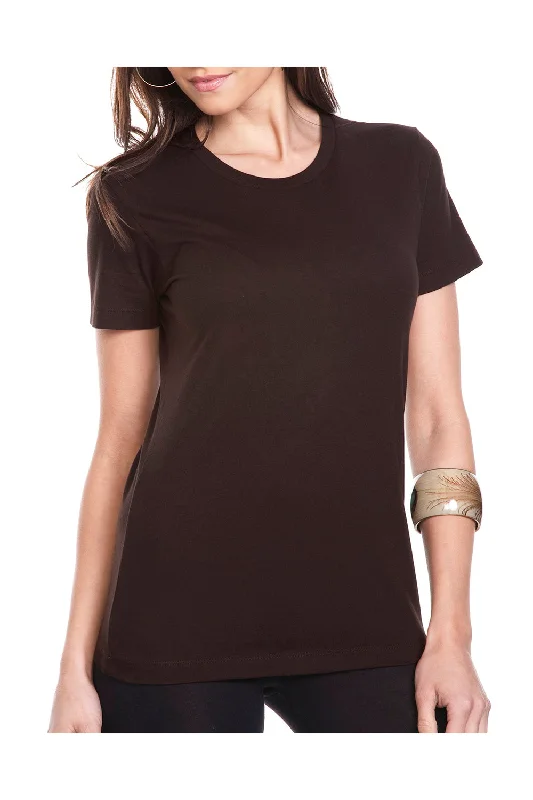 Women's lace - trimmed T - shirt for a delicate lookNext Level Womens Boyfriend Fine Jersey Short Sleeve Crewneck T-Shirt - Dark Chocolate Brown - Closeout Women's lace - trimmed T - shirt for a delicate lookNext Level Womens Boyfriend Fine Jersey Short Sleeve Crewneck T-Shirt - Dark Chocolate Brown - Closeout