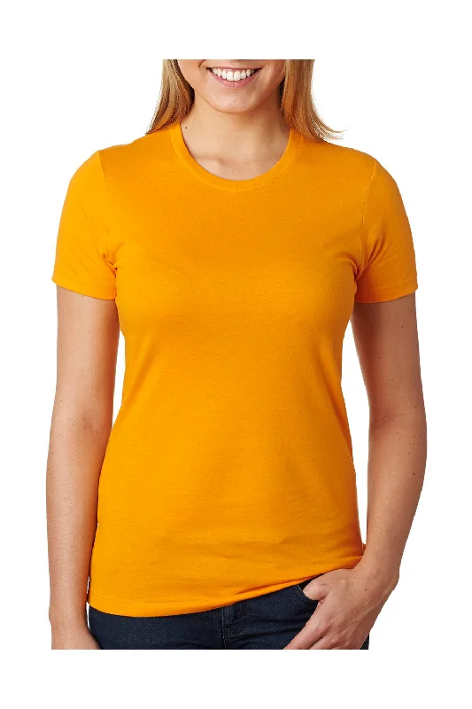 Ruffled women's T - shirt for a feminine touchNext Level Womens Boyfriend Fine Jersey Short Sleeve Crewneck T-Shirt - Gold - Closeout Ruffled women's T - shirt for a feminine touchNext Level Womens Boyfriend Fine Jersey Short Sleeve Crewneck T-Shirt - Gold - Closeout