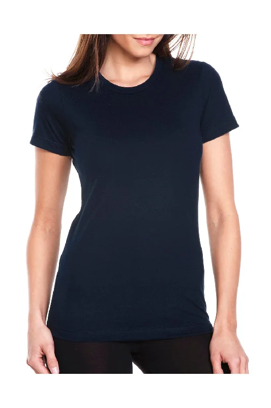 Women's off - the - shoulder T - shirt for a flirty lookNext Level Womens Boyfriend Fine Jersey Short Sleeve Crewneck T-Shirt - Midnight Navy Blue Women's off - the - shoulder T - shirt for a flirty lookNext Level Womens Boyfriend Fine Jersey Short Sleeve Crewneck T-Shirt - Midnight Navy Blue