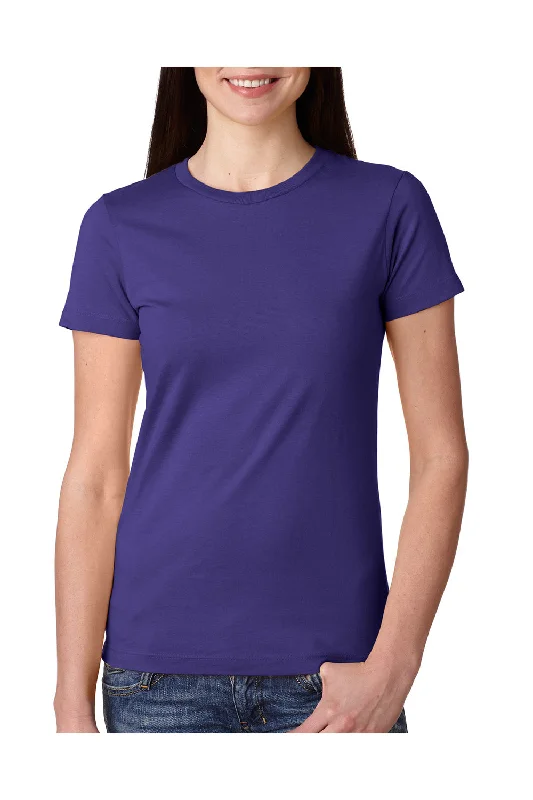 Cropped women's T - shirt to pair with high - waisted skirtsNext Level Womens Boyfriend Fine Jersey Short Sleeve Crewneck T-Shirt - Purple Rush Cropped women's T - shirt to pair with high - waisted skirtsNext Level Womens Boyfriend Fine Jersey Short Sleeve Crewneck T-Shirt - Purple Rush