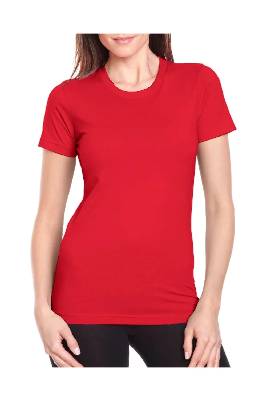 Women's cotton blend T - shirt with a soft feelNext Level Womens Boyfriend Fine Jersey Short Sleeve Crewneck T-Shirt - Red Women's cotton blend T - shirt with a soft feelNext Level Womens Boyfriend Fine Jersey Short Sleeve Crewneck T-Shirt - Red