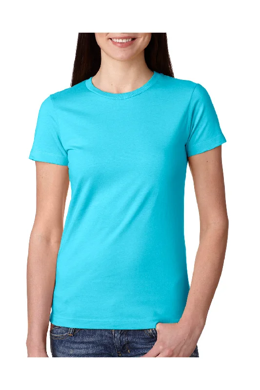 Sleeveless women's athletic T - shirt for workoutsNext Level Womens Boyfriend Fine Jersey Short Sleeve Crewneck T-Shirt - Tahiti Blue Sleeveless women's athletic T - shirt for workoutsNext Level Womens Boyfriend Fine Jersey Short Sleeve Crewneck T-Shirt - Tahiti Blue