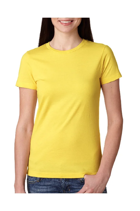 Plus size women's V - neck T - shirt for a flattering lookNext Level Womens Boyfriend Fine Jersey Short Sleeve Crewneck T-Shirt - Vibrant Yellow Plus size women's V - neck T - shirt for a flattering lookNext Level Womens Boyfriend Fine Jersey Short Sleeve Crewneck T-Shirt - Vibrant Yellow