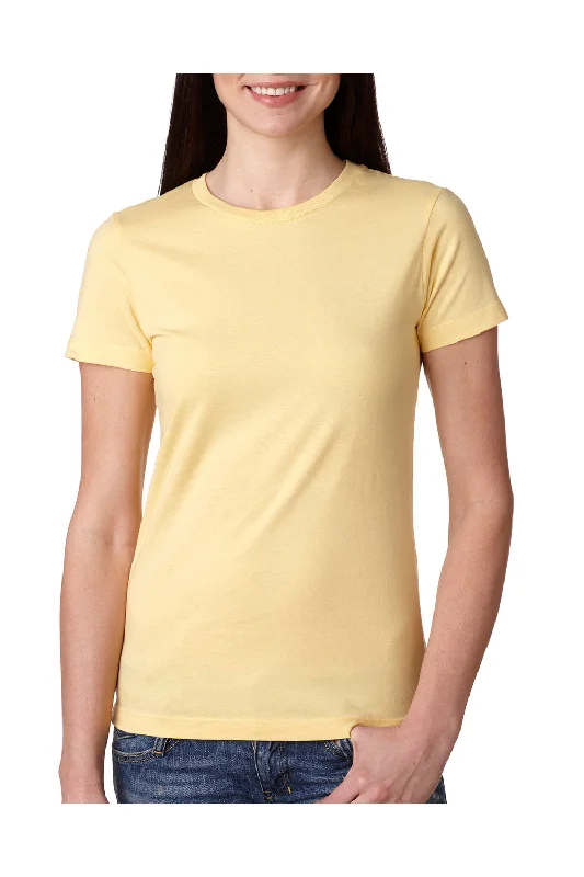 Printed women's T - shirt with animal printsNext Level Womens Boyfriend Fine Jersey Short Sleeve Crewneck T-Shirt - Banana Cream Yellow Printed women's T - shirt with animal printsNext Level Womens Boyfriend Fine Jersey Short Sleeve Crewneck T-Shirt - Banana Cream Yellow