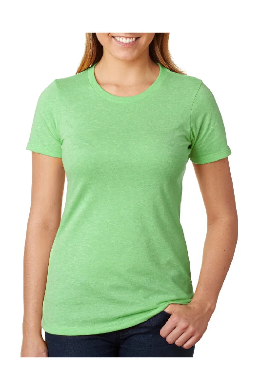 Women's T - shirt with a metallic - colored yarn and a ribbed textureNext Level Womens CVC Jersey Short Sleeve Crewneck T-Shirt - Apple Green - Closeout Women's T - shirt with a metallic - colored yarn and a ribbed textureNext Level Womens CVC Jersey Short Sleeve Crewneck T-Shirt - Apple Green - Closeout
