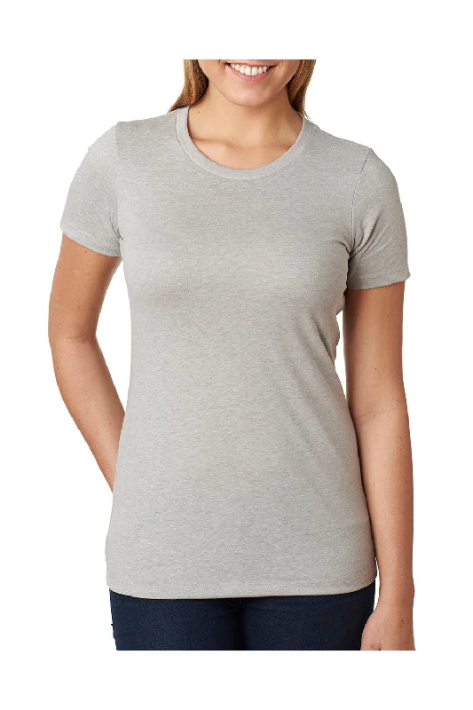 Women's T - shirt with a sequined sleeveNext Level Womens CVC Jersey Short Sleeve Crewneck T-Shirt - Silk Grey - Closeout Women's T - shirt with a sequined sleeveNext Level Womens CVC Jersey Short Sleeve Crewneck T-Shirt - Silk Grey - Closeout