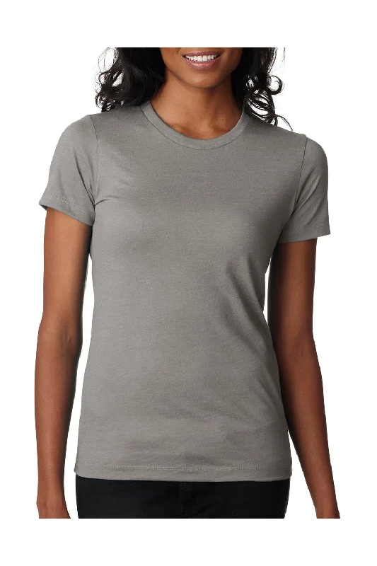 Open - work women's T - shirt with a scalloped hemNext Level Womens CVC Jersey Short Sleeve Crewneck T-Shirt - Stone Grey - Closeout Open - work women's T - shirt with a scalloped hemNext Level Womens CVC Jersey Short Sleeve Crewneck T-Shirt - Stone Grey - Closeout
