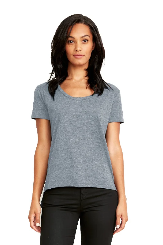 Mock - neck women's T - shirt with a drawstring hoodNext Level Womens Festival Short Sleeve Crewneck T-Shirt - Stonewashed Blue Mock - neck women's T - shirt with a drawstring hoodNext Level Womens Festival Short Sleeve Crewneck T-Shirt - Stonewashed Blue