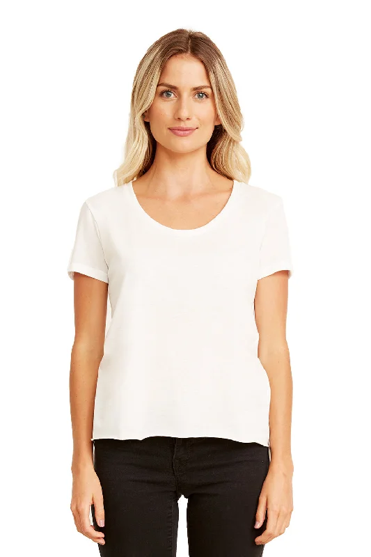 A - line women's T - shirt with a tiered ruffleNext Level Womens Festival Short Sleeve Crewneck T-Shirt - White A - line women's T - shirt with a tiered ruffleNext Level Womens Festival Short Sleeve Crewneck T-Shirt - White