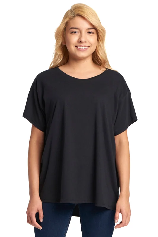 Mock - neck women's T - shirt with a drawstring hoodNext Level Womens Ideal Flow Short Sleeve Crewneck T-Shirt - Black - Closeout Mock - neck women's T - shirt with a drawstring hoodNext Level Womens Ideal Flow Short Sleeve Crewneck T-Shirt - Black - Closeout