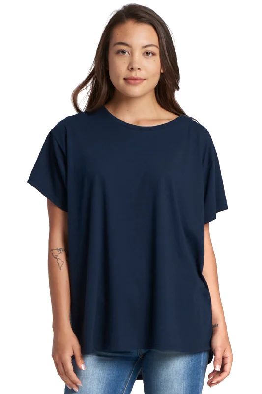 Fuzzy women's T - shirt with a fur - like textureNext Level Womens Ideal Flow Short Sleeve Crewneck T-Shirt - Midnight Navy Blue - Closeout Fuzzy women's T - shirt with a fur - like textureNext Level Womens Ideal Flow Short Sleeve Crewneck T-Shirt - Midnight Navy Blue - Closeout