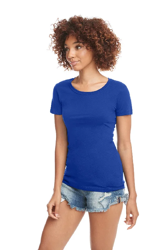 Mock - neck women's T - shirt with a drawstring hoodNext Level Womens Ideal Jersey Short Sleeve Crewneck T-Shirt - Royal Blue
