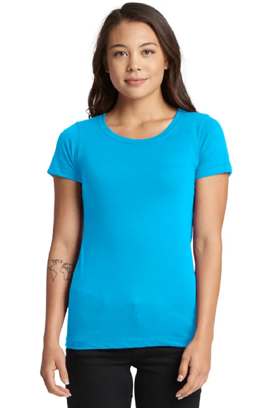 Women's T - shirt with a color - changing effect in different lightsNext Level Womens Ideal Jersey Short Sleeve Crewneck T-Shirt - Turquoise Blue
