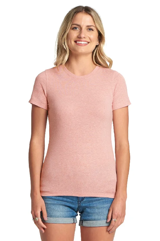 Fitted women's turtleneck T - shirt with a cut - out backNext Level Womens Jersey Short Sleeve Crewneck T-Shirt - Desert Pink Fitted women's turtleneck T - shirt with a cut - out backNext Level Womens Jersey Short Sleeve Crewneck T-Shirt - Desert Pink