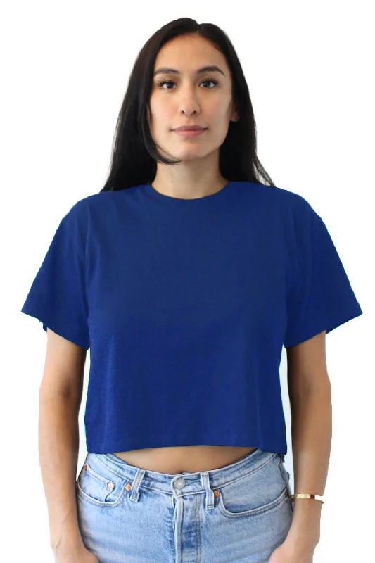 Women's T - shirt with a mock - fur collarNext Level Womens Ideal Crop Short Sleeve Crewneck T-Shirt - Royal Blue Women's T - shirt with a mock - fur collarNext Level Womens Ideal Crop Short Sleeve Crewneck T-Shirt - Royal Blue