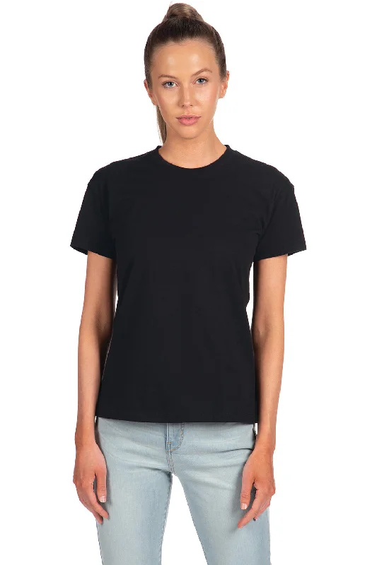 Women's T - shirt with a lace - up backNext Level Womens Relaxed Short Sleeve Crewneck T-Shirt - Black