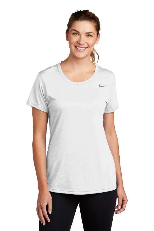Women's T - shirt with a burnout floral patternNike Womens Legend Dri-Fit Moisture Wicking Short Sleeve Crewneck T-Shirt - White Women's T - shirt with a burnout floral patternNike Womens Legend Dri-Fit Moisture Wicking Short Sleeve Crewneck T-Shirt - White