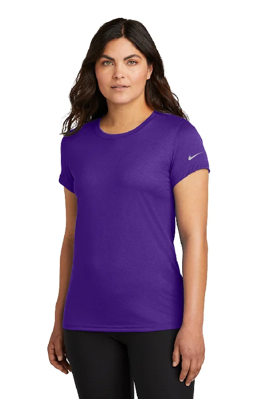 Women's off - the - shoulder T - shirt for a flirty lookNike Womens rLegend Dri-Fit Moisture Wicking Short Sleeve Crewneck T-Shirt - Court Purple Women's off - the - shoulder T - shirt for a flirty lookNike Womens rLegend Dri-Fit Moisture Wicking Short Sleeve Crewneck T-Shirt - Court Purple