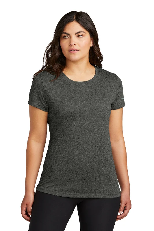 Sleeveless women's athletic T - shirt for workoutsNike Womens rLegend Dri-Fit Moisture Wicking Short Sleeve Crewneck T-Shirt - Heather Dark Smoke Grey Sleeveless women's athletic T - shirt for workoutsNike Womens rLegend Dri-Fit Moisture Wicking Short Sleeve Crewneck T-Shirt - Heather Dark Smoke Grey