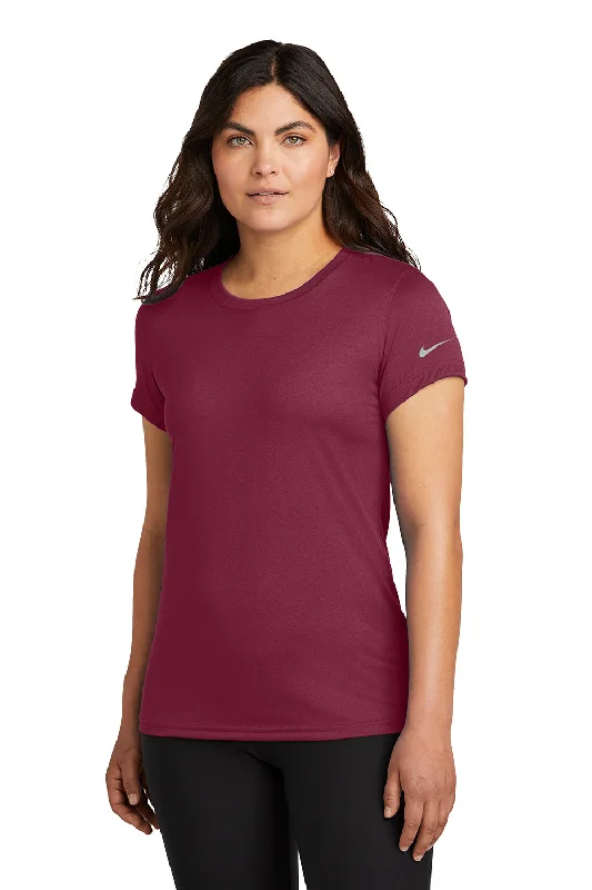 Plus size women's V - neck T - shirt for a flattering lookNike Womens rLegend Dri-Fit Moisture Wicking Short Sleeve Crewneck T-Shirt - Team Maroon Plus size women's V - neck T - shirt for a flattering lookNike Womens rLegend Dri-Fit Moisture Wicking Short Sleeve Crewneck T-Shirt - Team Maroon