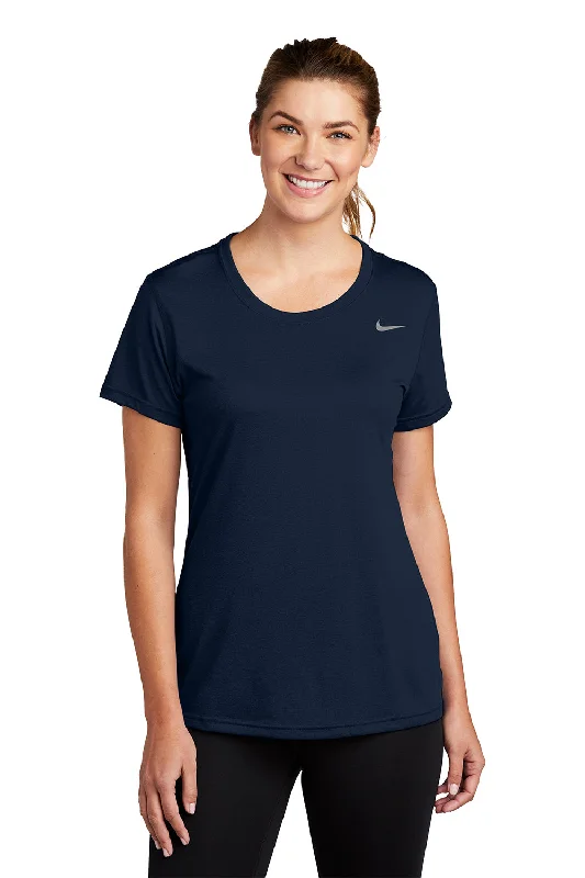 Women's wrap - style T - shirt for a customizable fitNike Womens Team rLegend Dri-Fit Moisture Wicking Short Sleeve Crewneck T-Shirt - College Navy Blue Women's wrap - style T - shirt for a customizable fitNike Womens Team rLegend Dri-Fit Moisture Wicking Short Sleeve Crewneck T-Shirt - College Navy Blue