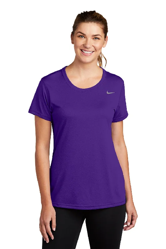 Chunky ribbed women's T - shirt for a textured lookNike Womens Team rLegend Dri-Fit Moisture Wicking Short Sleeve Crewneck T-Shirt - Court Purple Chunky ribbed women's T - shirt for a textured lookNike Womens Team rLegend Dri-Fit Moisture Wicking Short Sleeve Crewneck T-Shirt - Court Purple