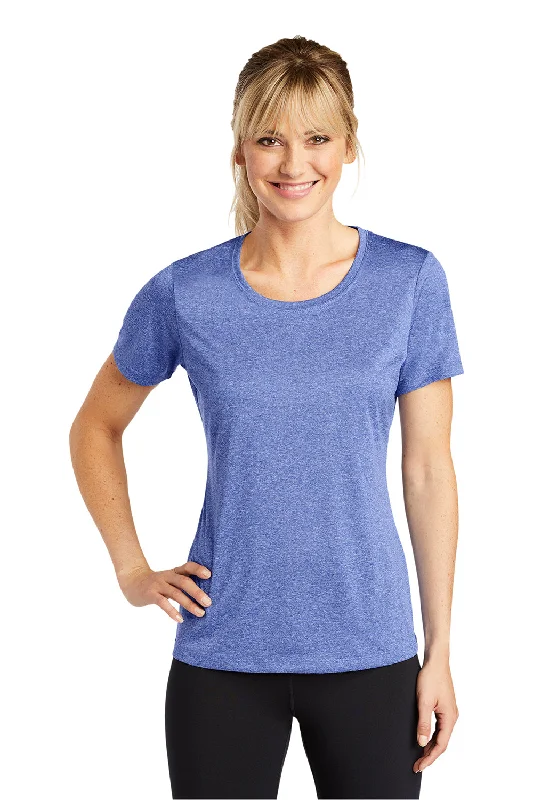 Women's lightweight linen T - shirt for warm weatherSport-Tek Womens Contender Heather Moisture Wicking Short Sleeve Crewneck T-Shirt - Heather True Royal Blue Women's lightweight linen T - shirt for warm weatherSport-Tek Womens Contender Heather Moisture Wicking Short Sleeve Crewneck T-Shirt - Heather True Royal Blue