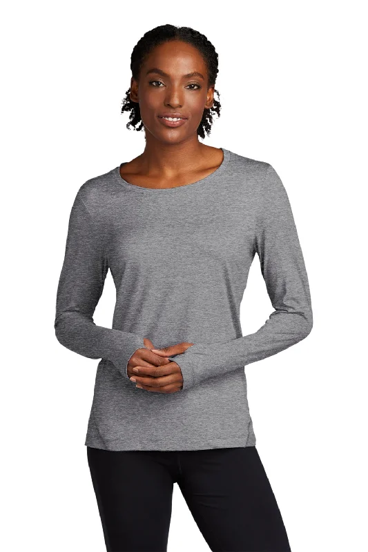 A - line women's T - shirt dress for a feminine silhouetteSport-Tek Womens Exchange 1.5 Long Sleeve Crewneck T-Shirt - Heather Grey A - line women's T - shirt dress for a feminine silhouetteSport-Tek Womens Exchange 1.5 Long Sleeve Crewneck T-Shirt - Heather Grey